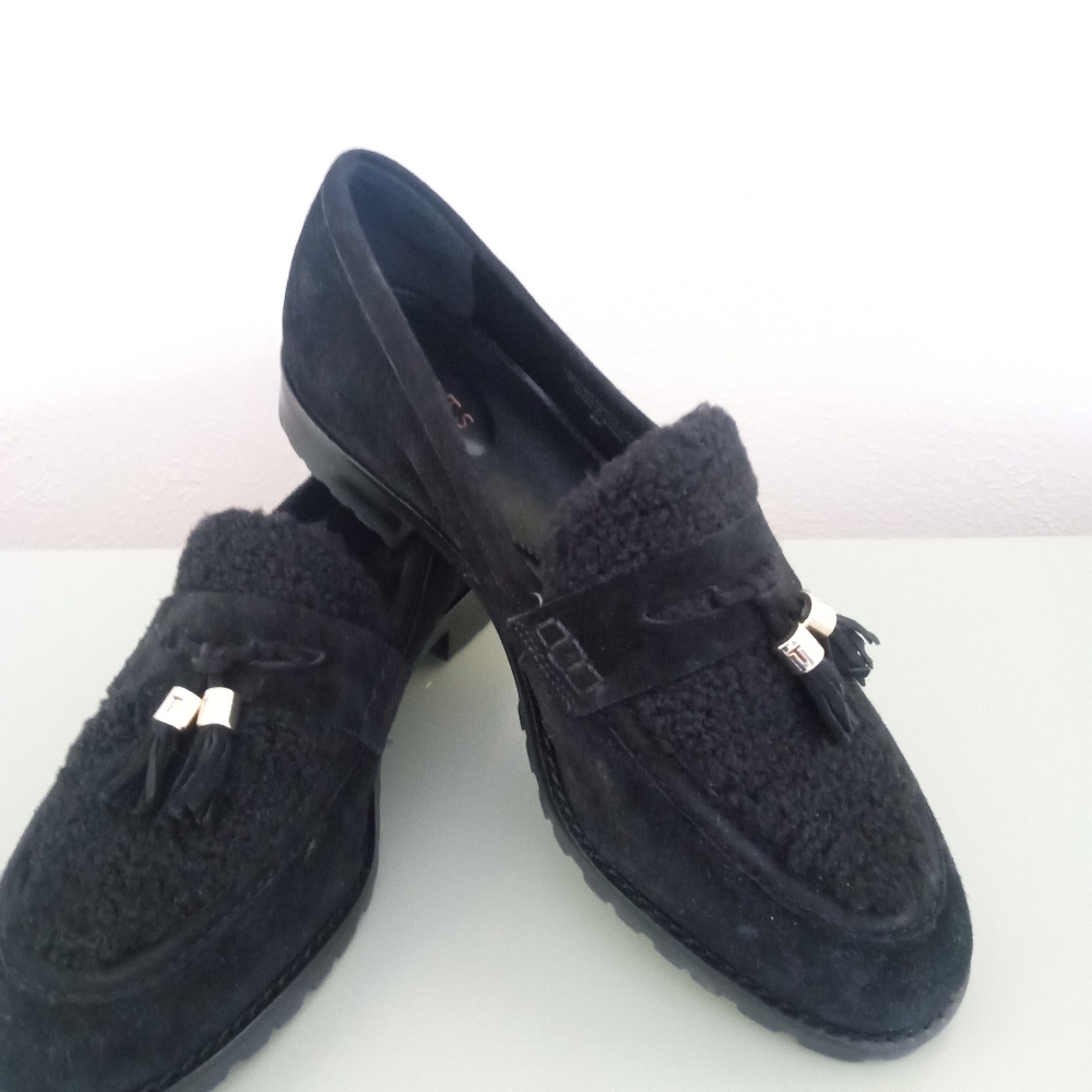 Black Suede Tassel Loafers - Women - Picture 11 of 11
